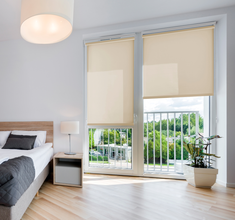 μπεζ ημιδιαφανές στόρι κρεβατοκάμαρας - TenStickers