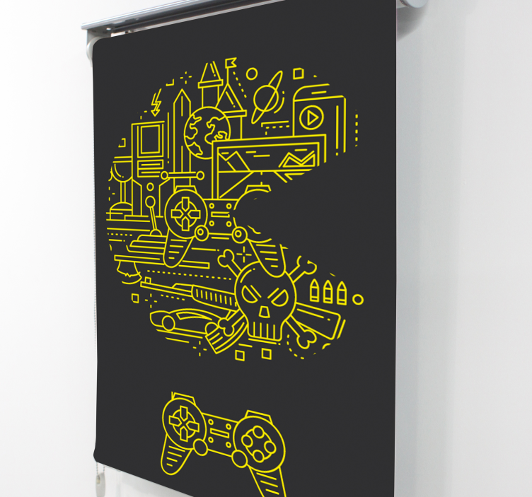 κίτρινο παιχνίδι pac geek roller blind - TenStickers