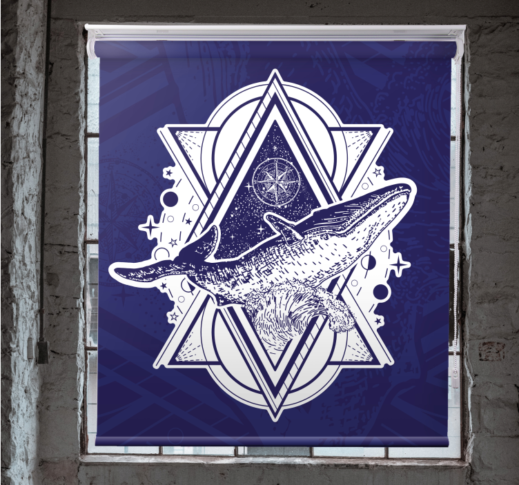 Pολό στόρι με ζώα τεράστια φάλαινα σιλουέτα - TenStickers