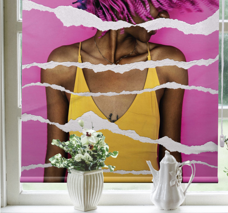 Pολό στόρι με σχέδια εφέ σκισμένου χαρτιού - TenStickers