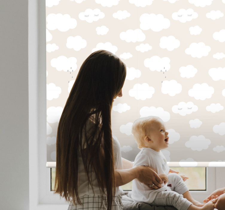 μπεζ φόντο με τυφλό σύννεφο που κλαίει - TenStickers