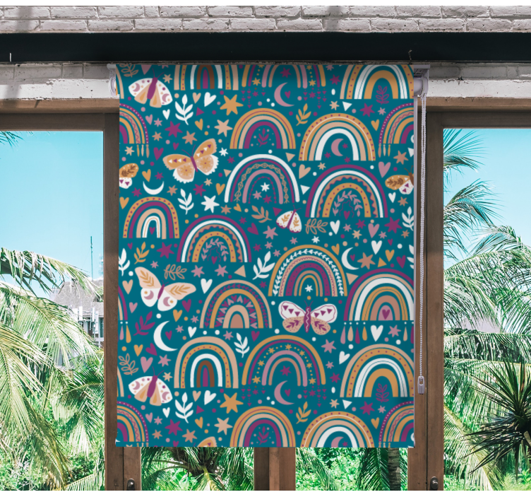 Pολό για παιδιά πολύχρωμα ουράνια τόξα και πεταλούδες - TenStickers