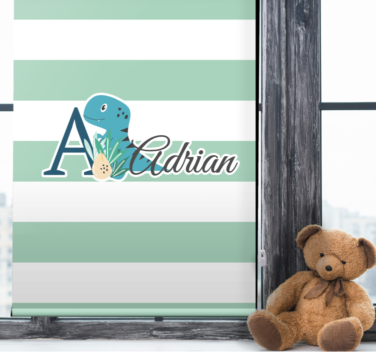 Pολό για παιδιά ριγέ δεινόσαυρος με όνομα - TenStickers