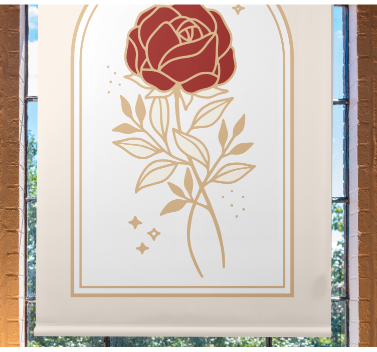 Kομψό ρολό στόρι μπεζ τοξωτό τριαντάφυλλο - TenStickers