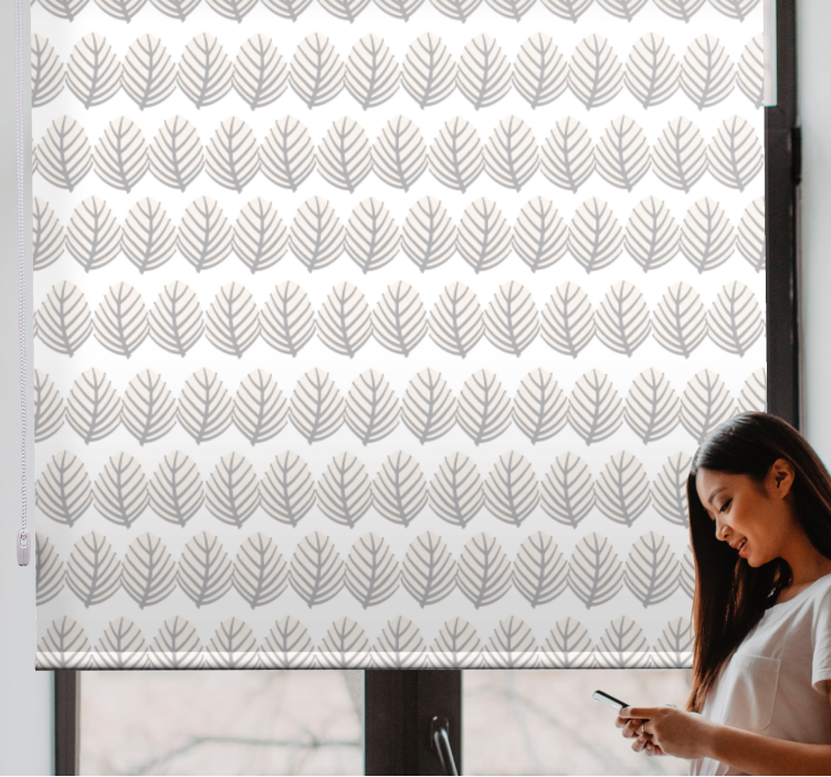 Pολό στόρι με λουλούδια και φυτά διάταξη μοτίβου φυλλώματος - TenStickers