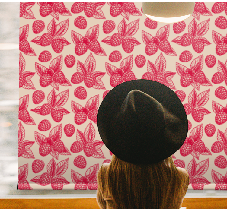 Pολό στόρι με φρούτα και λαχανικά μοτίβο φύλλων βατόμουρου - TenStickers