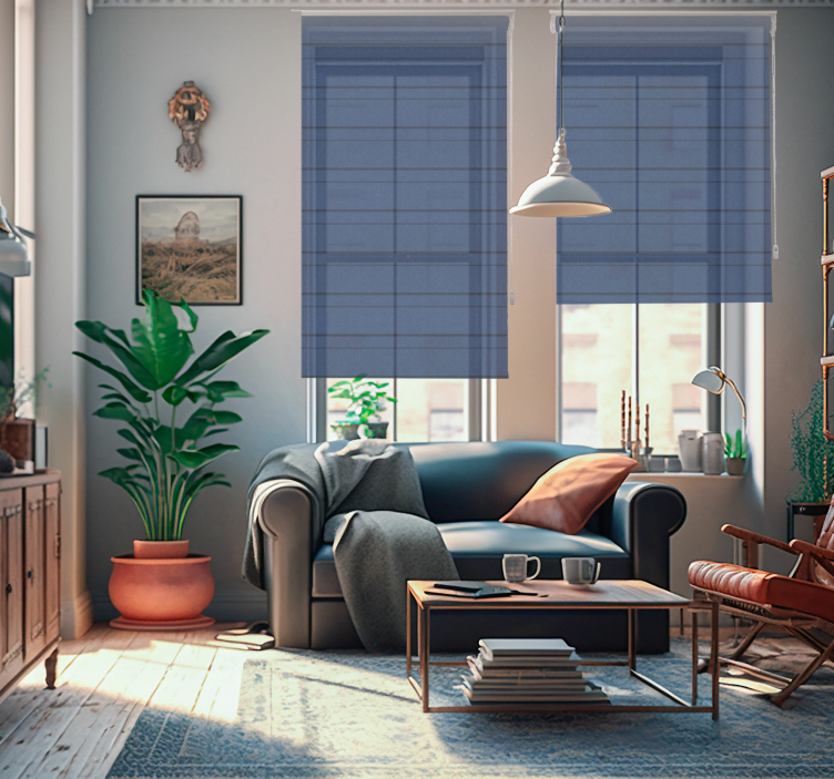 Pολό κουρτίνα για σαλόνι Μπλε Στρογγυλέματα - TenStickers