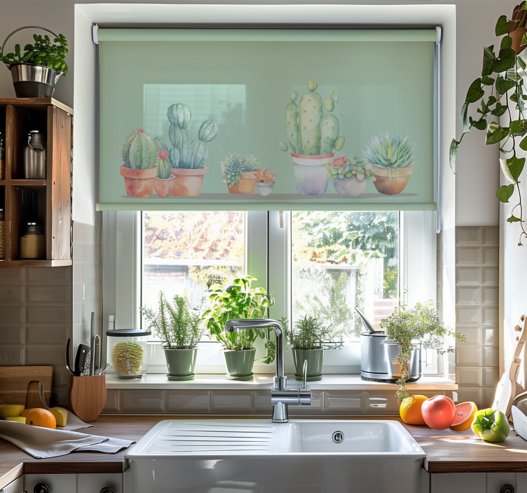 Pολό στόρι με κάκτους μινιμαλιστικό στυλ - TenStickers