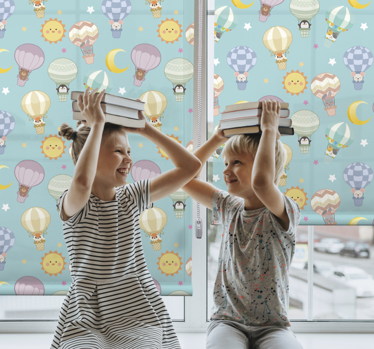 πολύχρωμα μπαλόνια με χαριτωμένα ζώα τυφλά - TenStickers