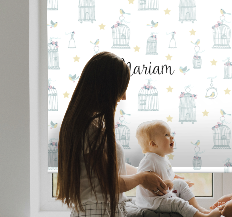 Pολό βρεφονηπιακού σταθμού κλουβιά πουλιών με όνομα - TenStickers