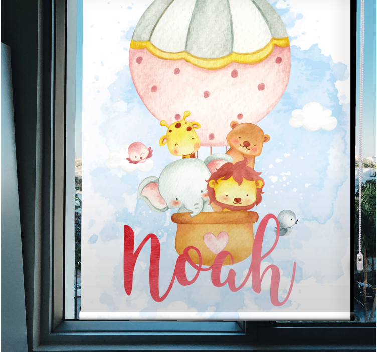 Eξατομικευμένο ρολό κουρτίνας περιπέτεια με αερόστατο - TenStickers