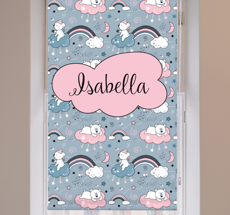 Pολό για παιδιά αρκούδα ουράνιο τόξο με όνομα - TenStickers