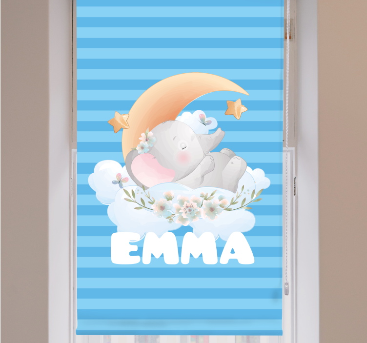 χαριτωμένο ζώο ελέφαντας με όνομα παιδικό σταθμό τυφλό - TenStickers