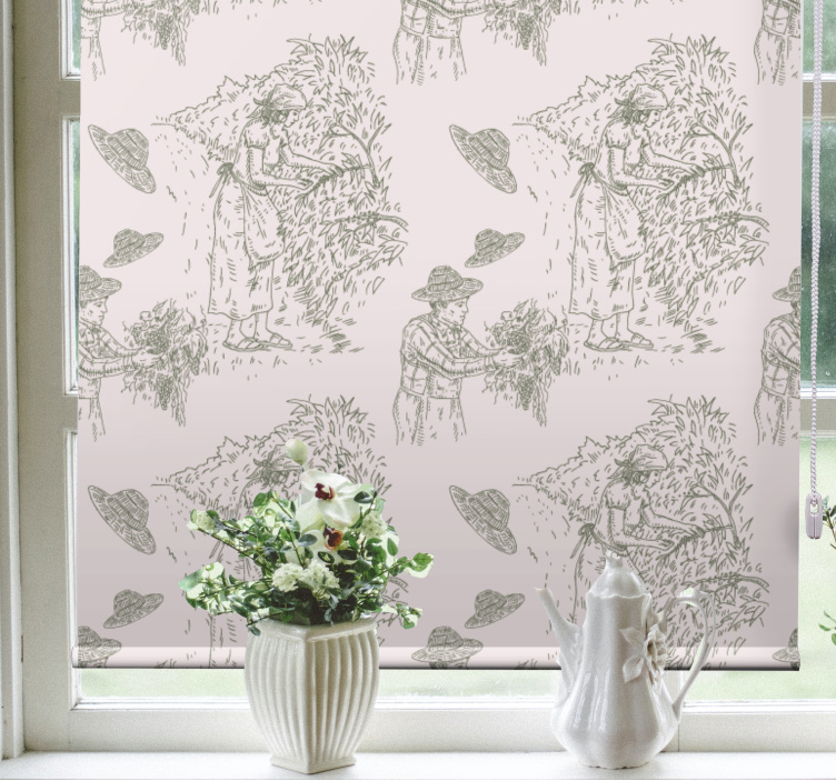 Kομψό ρολό στόρι vintage σκηνή συγκομιδής - TenStickers