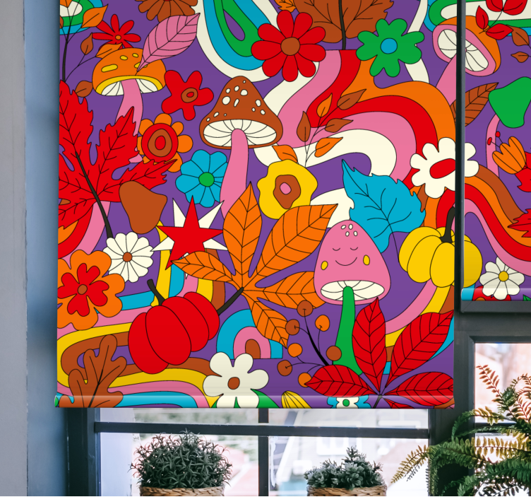 Aστείο ρολό στόρι πολύχρωμο μανιτάρι φαντασία - TenStickers