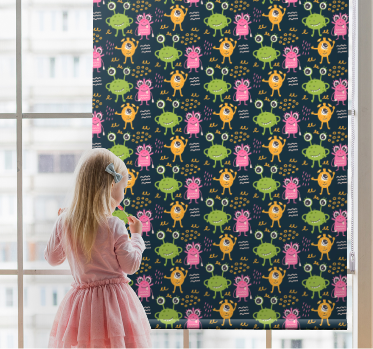 αστεία πολύχρωμα εξωγήινα μοτίβο παιδικά τυφλά - TenStickers