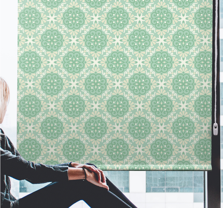 πράσινο λουλουδάτο μοτίβο σκανδιναβική ρολά που - TenStickers