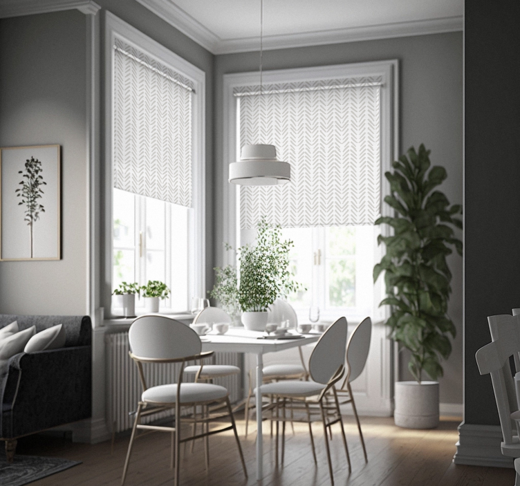 γκρι αφηρημένες γραμμές ζιγκ ζαγκ σκανδιναβικό τυφλό - TenStickers