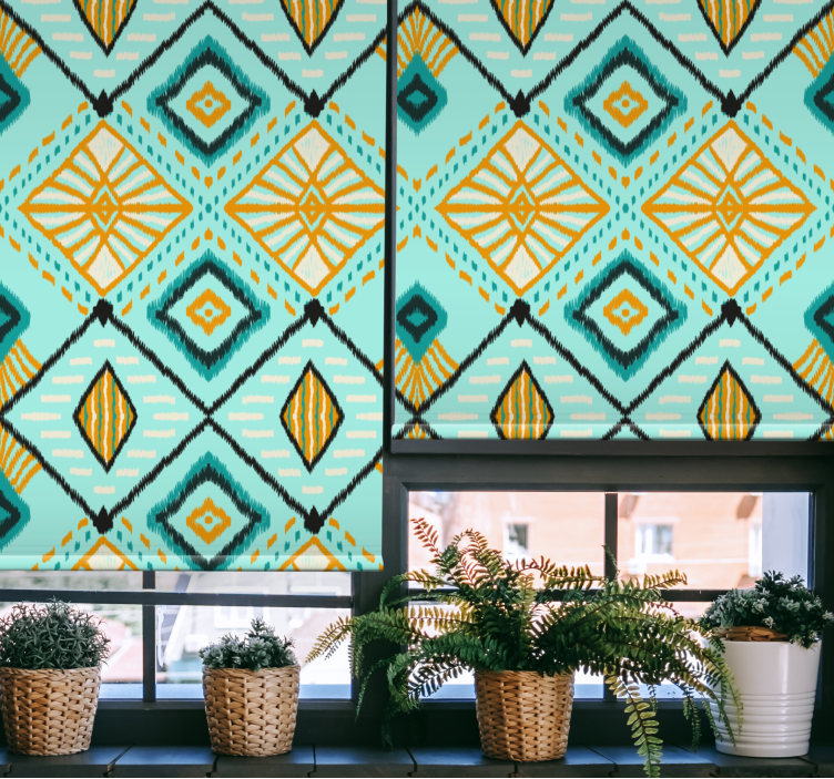 Pολό κουρτίνα για σαλόνι γεωμετρικό μοτίβο διαμαντιού - TenStickers