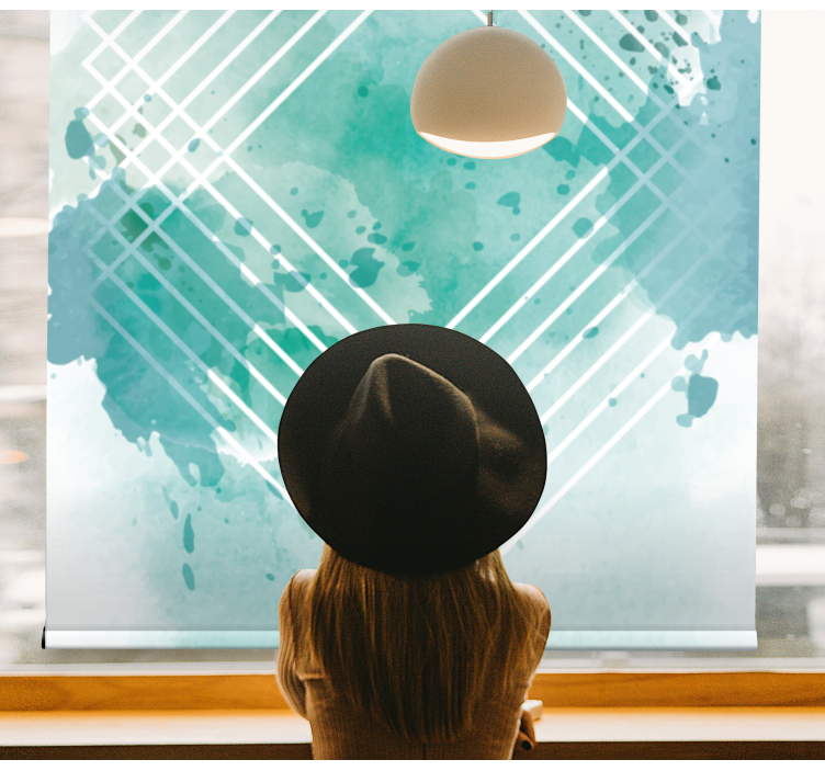 Pολό στόρι μοντέρνο γεωμετρικό σχέδιο ακουαρέλας - TenStickers