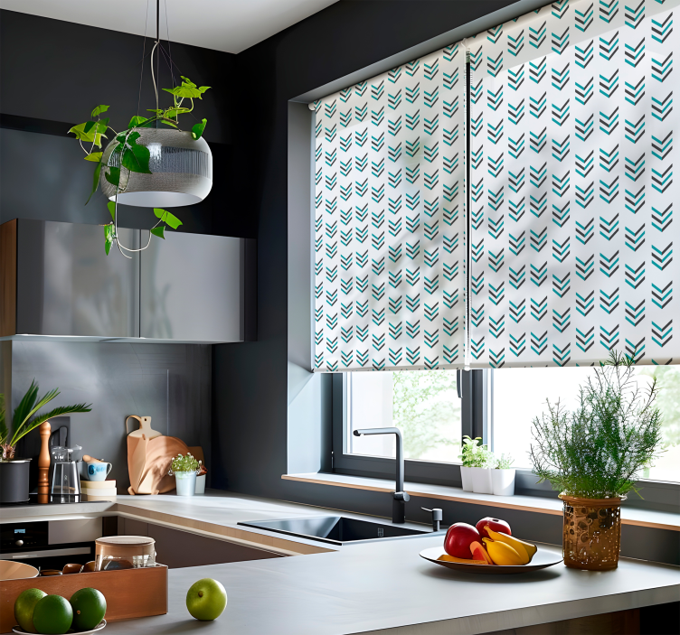 Pολό κουρτίνας σε στυλ σκανδιναβικής διακόσμησης μπλε βέλη - TenStickers