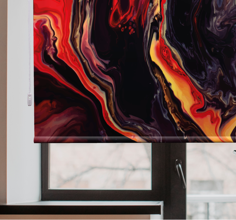 Pολό κουρτίνας με υφή και μοτίβο κυκλικό κόκκινο και μαύρο - TenStickers