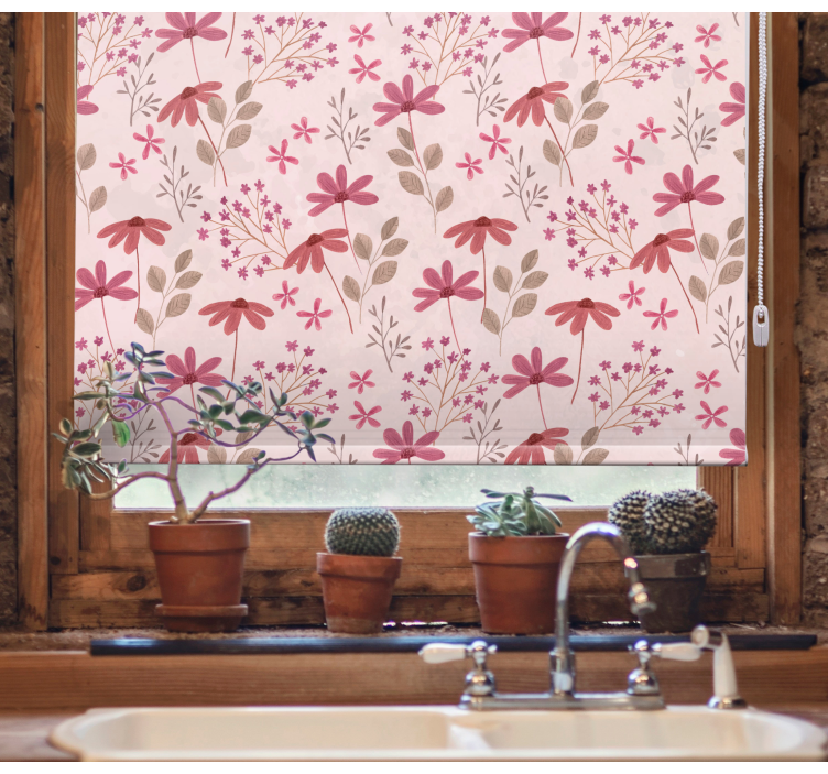 ροζ μικρά λουλούδια και τυφλά φυτά - TenStickers