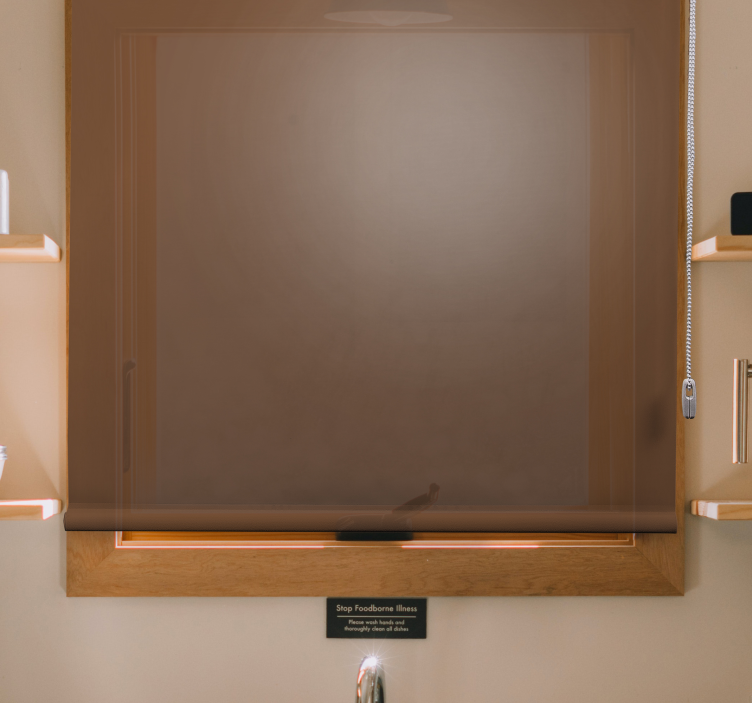 απλό καφέ χρώμα τυφλό κουζίνα - TenStickers