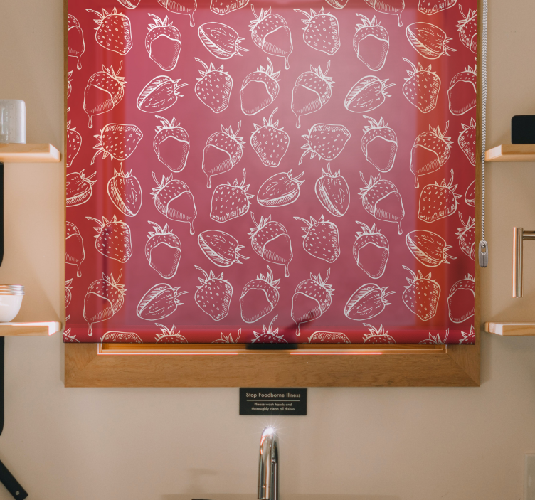 φράουλες μοτίβο τυφλών φρούτων και λαχανικών - TenStickers