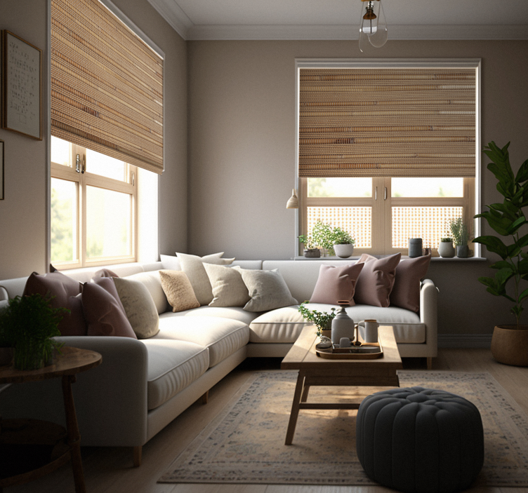 ριγέ ανοιχτό καφέ σανίδες ρουστίκ τυφλό - TenStickers