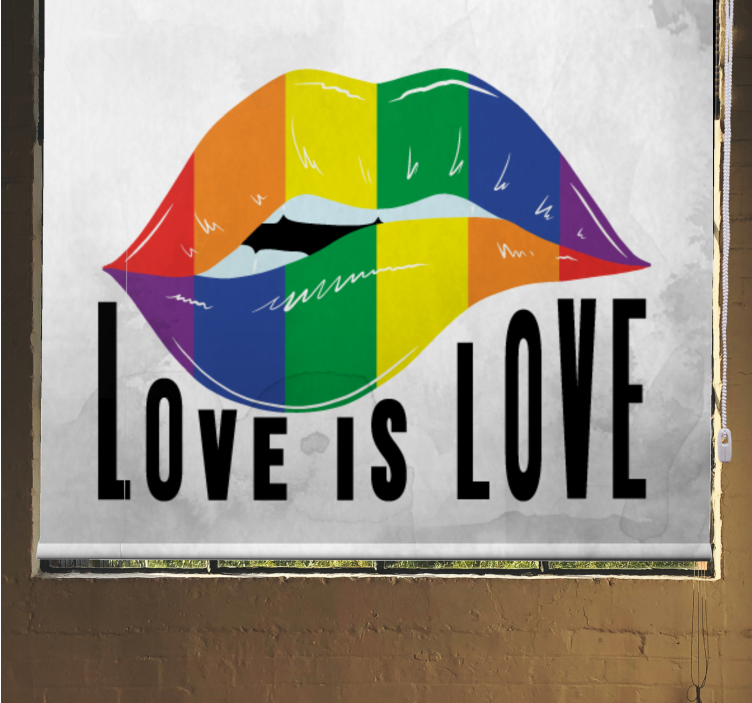 Pολό στόρι με κείμενο τέχνη χειλιών ουράνιο τόξο - TenStickers