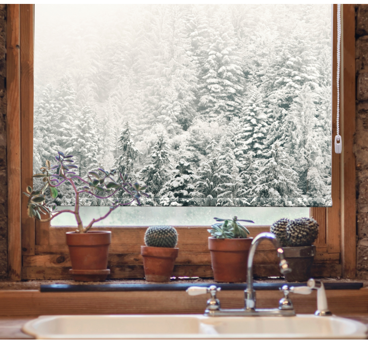 δέντρα καλυμμένα με χιόνι κύρια κρεβατοκάμαρα ρολά που - TenStickers