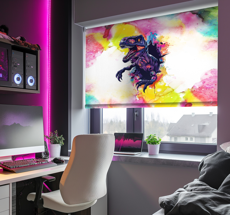 Πολό στόρι δεινόσαυρου κορεσμένα χρώματα velociraptor - TenStickers