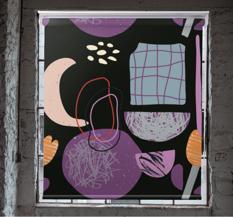 βιολετί κολάζ αφαίρεση ρολά που ζωγραφική - TenStickers