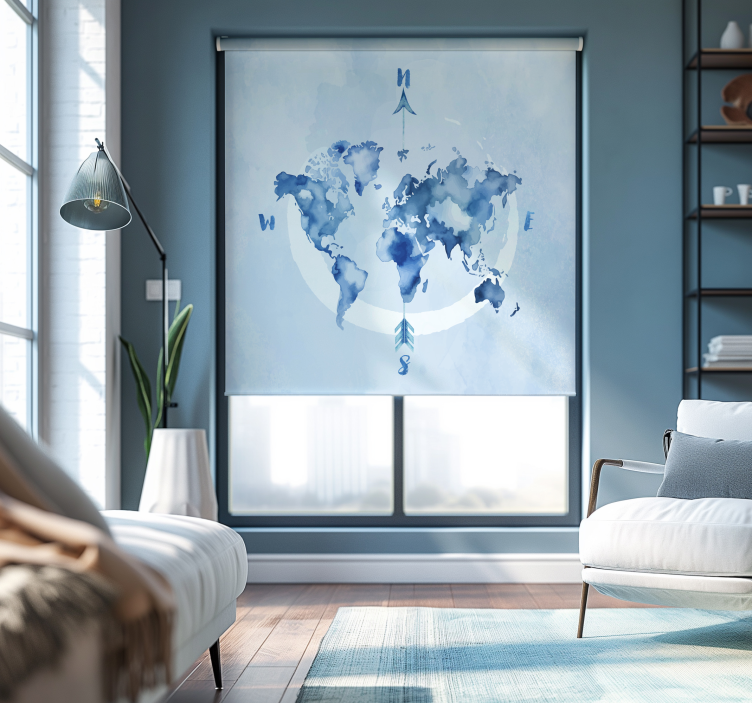 Παγκόσμιος χάρτης σε πολό κουρτίνα - TenStickers
