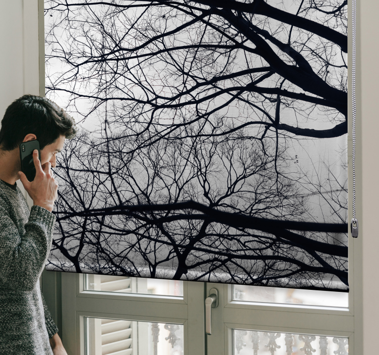 τυφλό λευκό και γκρι δέντρο - TenStickers