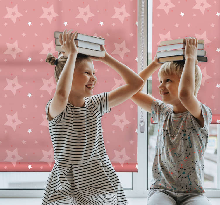 λευκό και ροζ αστέρια σκανδιναβικό τυφλό - TenStickers