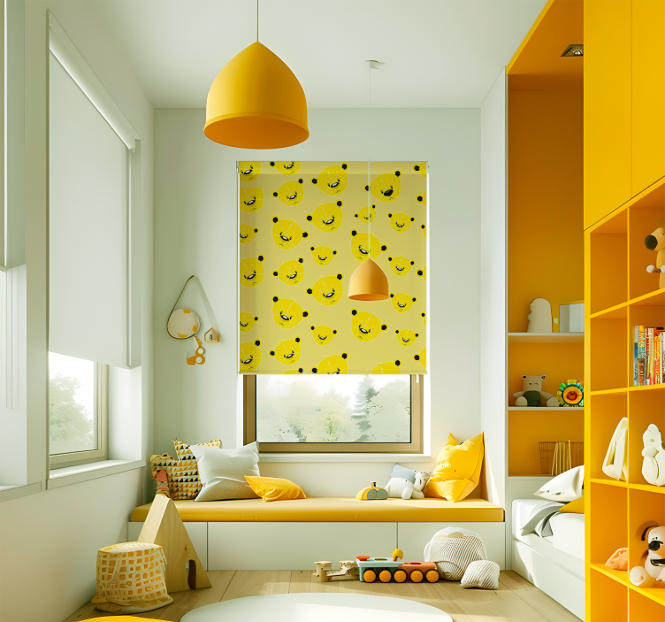 Kίτρινο ρολό κουρτίνας φέρει μοτίβο - TenStickers