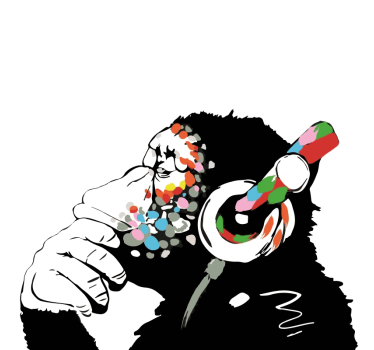 Ρολό κουρτίνα για σαλόνι mono banksy μουσική - TenStickers