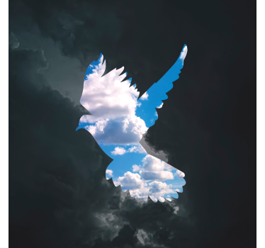 Pολό κουρτίνα για σαλόνι rené magritte περιστέρι - TenStickers