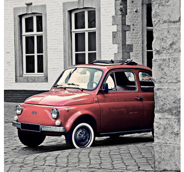 Ρολό κουρτίνα για σαλόνι vintage παλιό fiat 500 - TenStickers