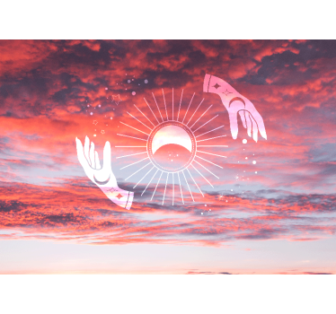 Ρολό κουρτίνα για σαλόνι Ζεν δύο χέρια στον ουρανό - TenStickers