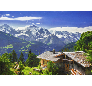 Ρολό κουρτίνα για σαλόνι χιονισμένα βουνά grindelwald - TenStickers