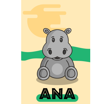 μωρό ιπποπόταμος εξατομικευμένη ρολά που - TenStickers
