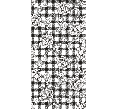 λουλουδάτο σε ελεγμένο μοτίβο σαλονιού roller blind - TenStickers