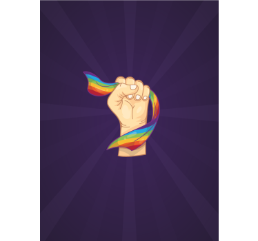 ισχυρή γροθιά και σημαία lgbt άλλα ρολά - TenStickers