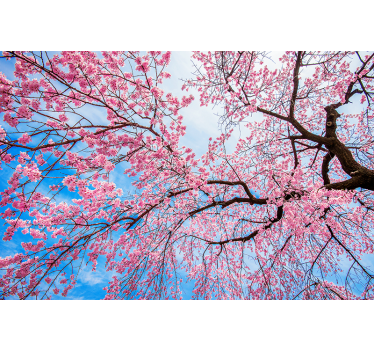 Pολό στόρι με μοτίβο λουλούδια και φυτά άκρο sakura - TenStickers