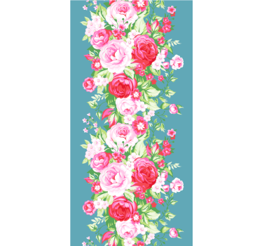 τιρκουάζ shabby chic μοτίβο λουλουδιών και φυτό ρολό - TenStickers