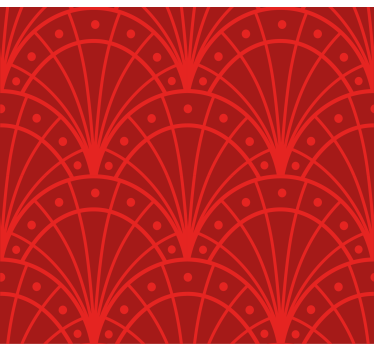 Pολό κουρτίνα για σαλόνι κομψό κόκκινο art deco - TenStickers
