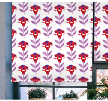 Pολό στόρι με λουλούδια και φυτά ζωηρό floral θέμα - TenStickers